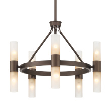 Golden 5803-10 MDB-EBO - Wry Lighting Lyssna Cirkel 10-light Chandelier in Modern Bronze